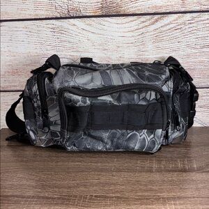 Front Bag Bicycle Handle Bar Waterproof Bag Large Capacity Camo Black EUC